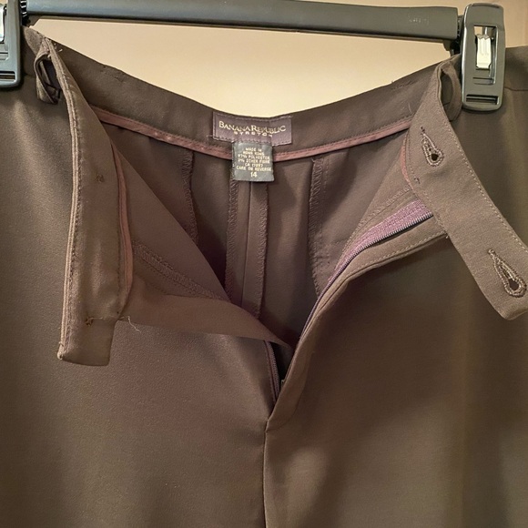 Ladies brown Banana Republic Stretch wide leg dress pants size 14 - Picture 7 of 12